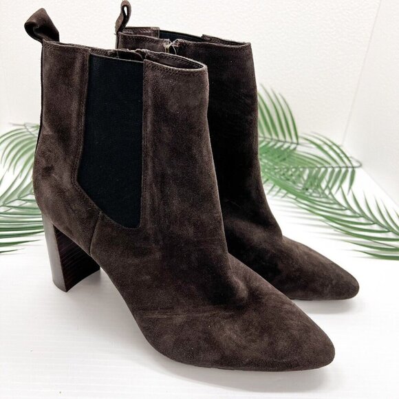 Blondo Women's Brown Kamila Suede Waterproof Heeled Ankle Boots Size 11M - Picture 3 of 12